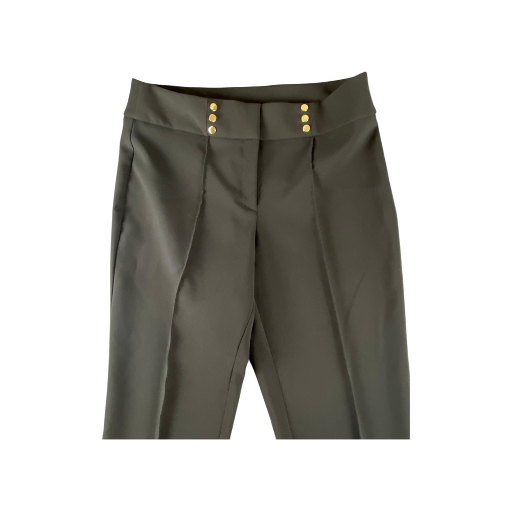 Jones Studio Womens Black Straight Leg Dress Pants Gold Button Detail Size 12 - Picture 2 of 8